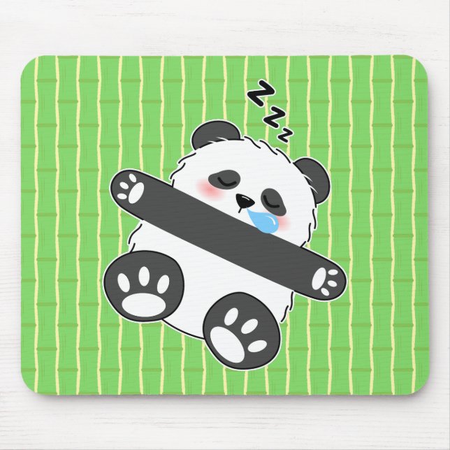 A Cute Baby Panda Sleeping Peacefully Mouse Mat (Front)