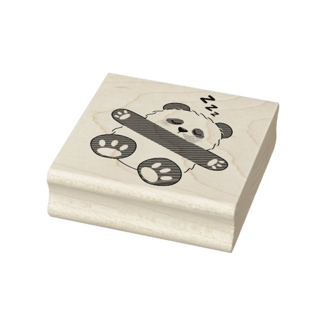 A Cute Baby Panda Sleeping Peacefully Rubber Stamp (Stamp)