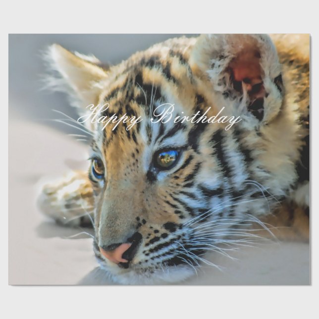 A cute baby tiger wrapping paper (Flat)