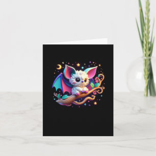 A Cute Bat In The Dark Night. Sticker Card