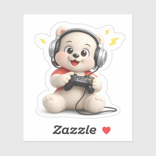 A cute bear character playing with a toy train. (Sheet)