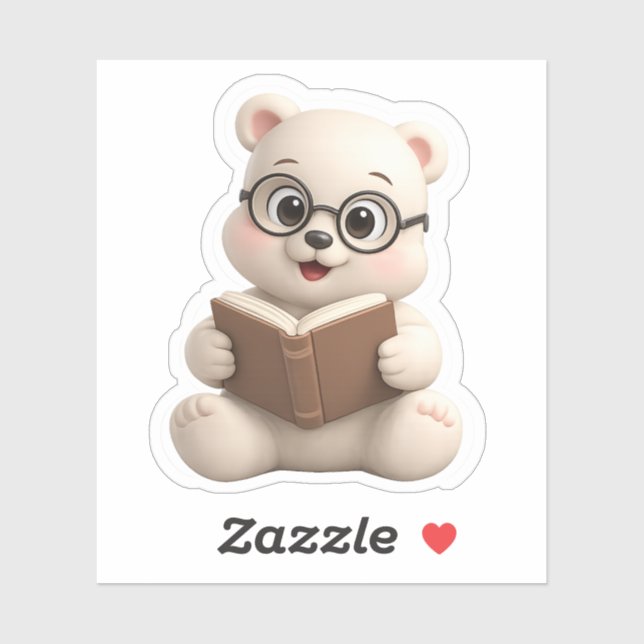 A cute bear character reading a book. (Sheet)