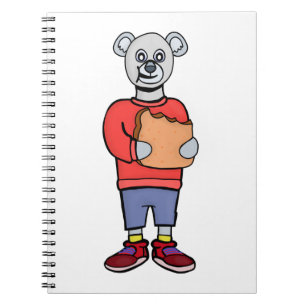 A Cute Bear Eating Bread Notebook