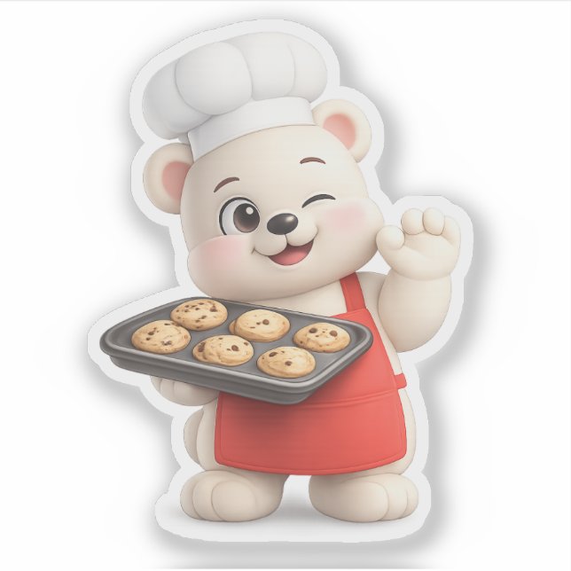 A cute bear with a biscuit. (Front)