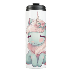 A cute beautiful proud unicorn  thermal tumbler