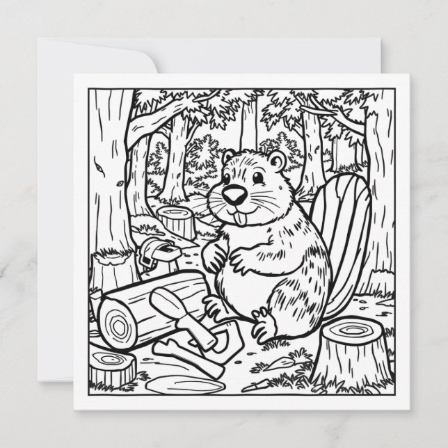 A Cute Beaver in the Woods (Front)