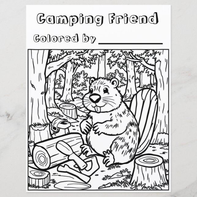 A Cute Beaver or Woodchuck in the Woods (Front)