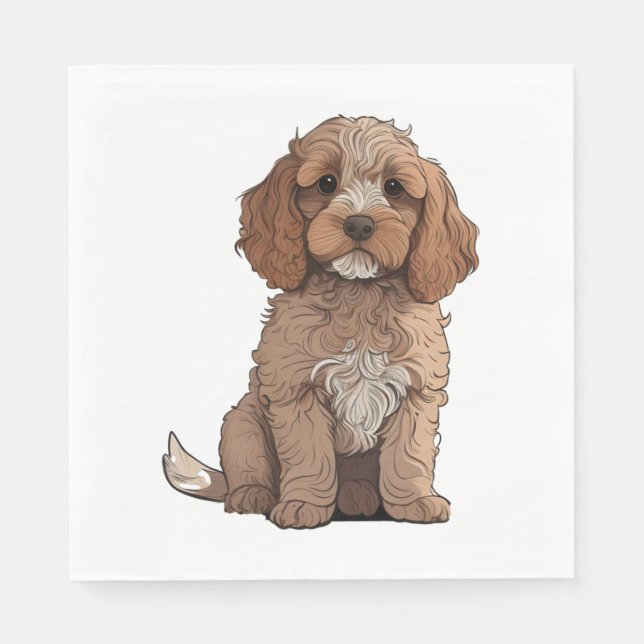 A cute brown Cockapoo   Napkin (Front)