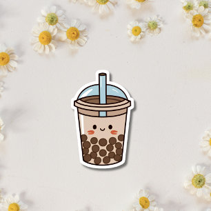 A cute brown kawaii boba tea