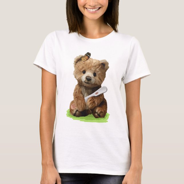 A cute brown teddy bear  T-Shirt (Front)