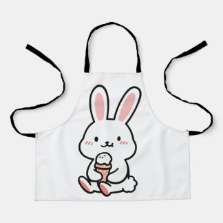 a cute bunny with ice cream  apron