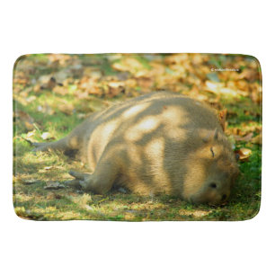 A Cute Capybara Dreams in the Summer Sun Bath Mat