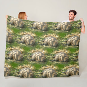 A Cute Capybara Dreams in the Summer Sun Fleece Blanket
