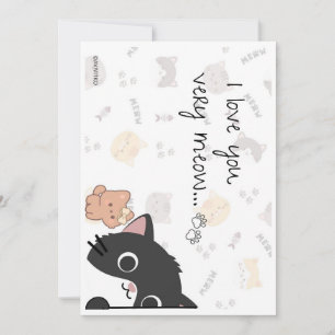 A cute card of I love you very Meow and Kitty