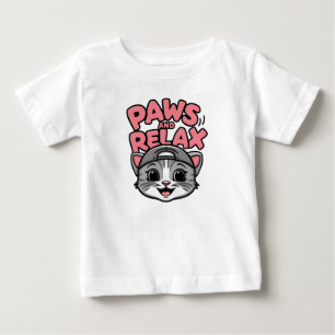 a cute cat face  baby T-Shirt