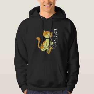 A Cute Cat Playing The Saxophone Hoodie