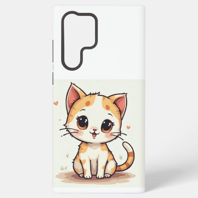 a cute cat samsung galaxy s22 ultra case (Back)