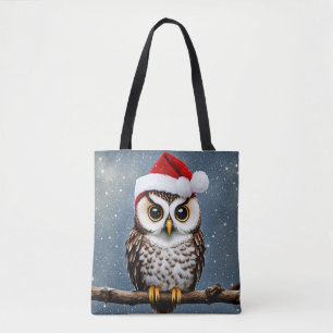 A Cute Christmas Owl Tote Bag