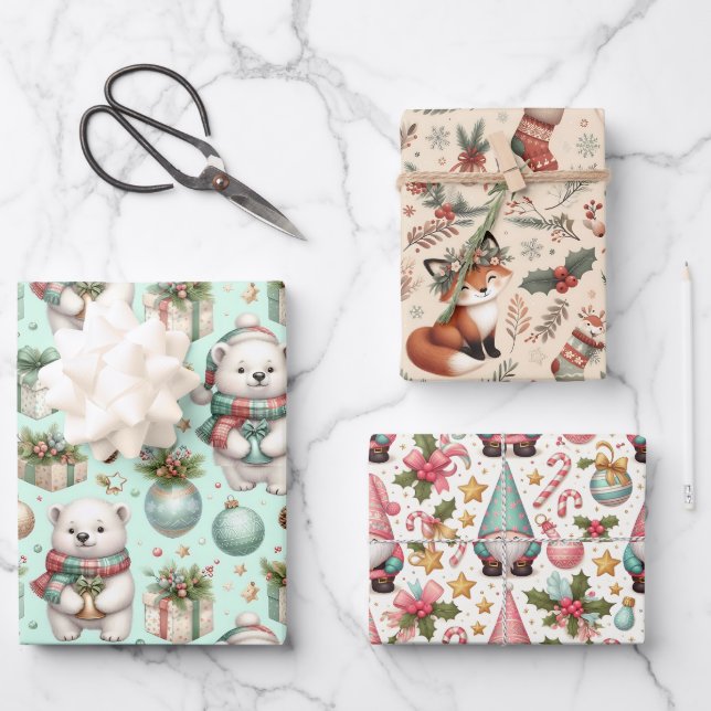 A cute Christmas themed wrapping paper (Front)