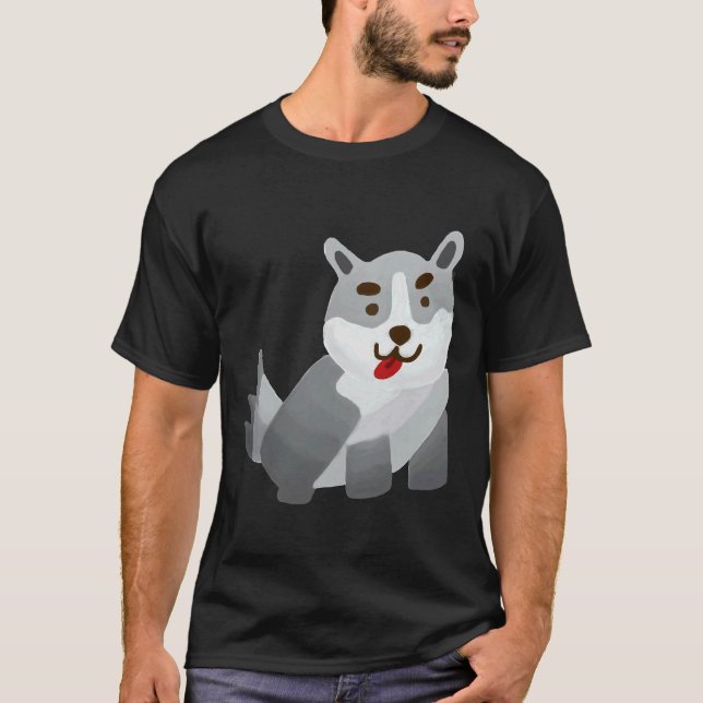 A Cute Chubby Siberian Husky T-Shirt (Front)
