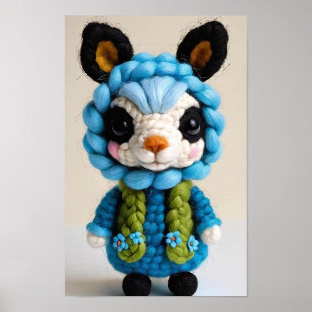 A Cute Crocheted Animal Poster (Front)