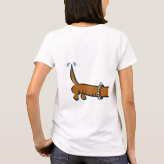 A Cute Dachshund wearing reindeer Antlers T-Shirt