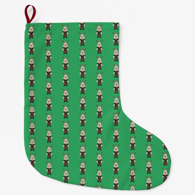 A cute deer large christmas stocking (Front)