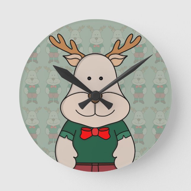 A cute deer round clock (Front)