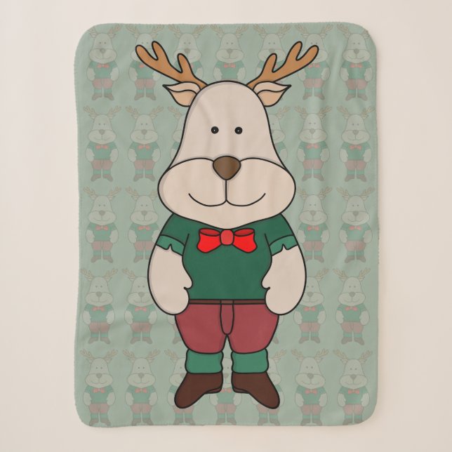 A cute deer sherpa blanket (Front)