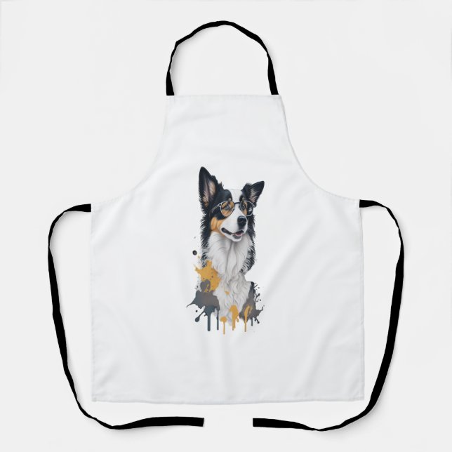 A cute dog Border Collie Apron (Front)