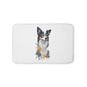 A cute dog Border Collie Bath Mat