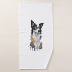 A cute dog Border Collie Bath Towel