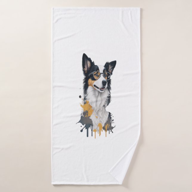A cute dog Border Collie Bath Towel (Bath Towel)