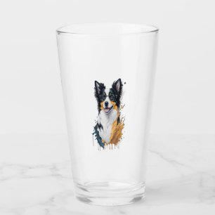 A cute dog Border Collie  Glass