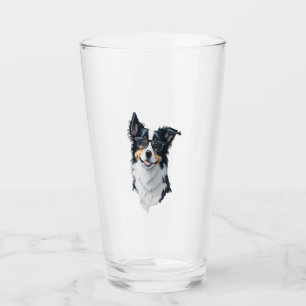 A cute dog Border Collie Glass