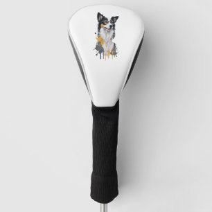 A cute dog Border Collie Golf Head Cover