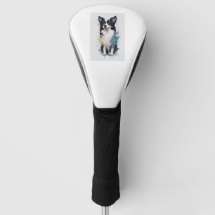 A cute dog Border Collie  Golf Head Cover