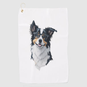 A cute dog Border Collie Golf Towel