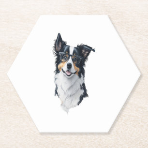 A cute dog Border Collie Paper Coaster