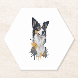 A cute dog Border Collie Paper Coaster
