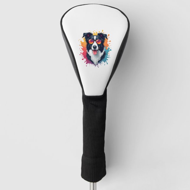 A cute dog Border Collie [RB#10009]  Golf Head Cover (Front)