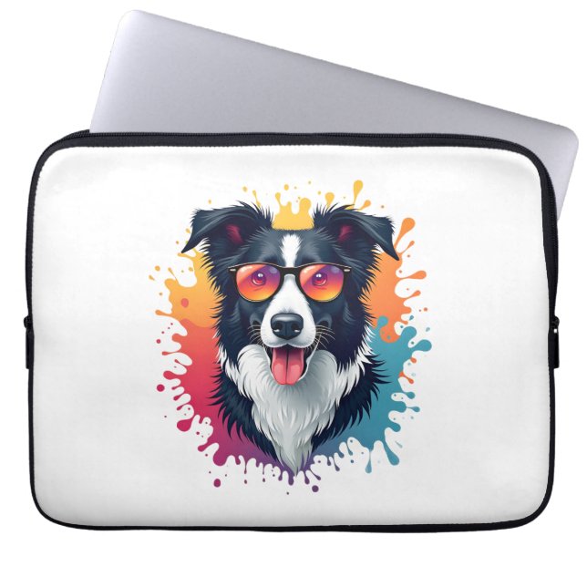 A cute dog Border Collie [RB#10009]  Laptop Sleeve (Front)