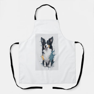 A cute dog Border Collie [RB#10011]  Apron