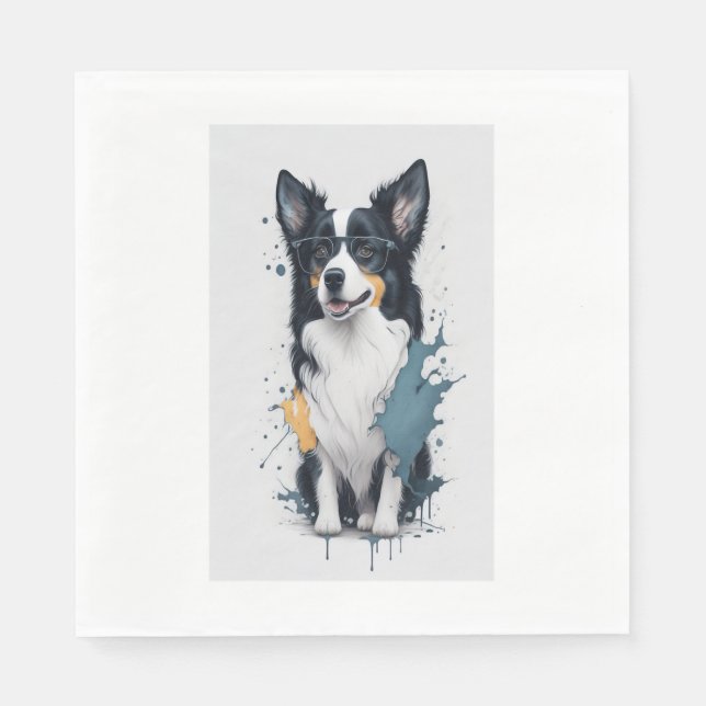 A cute dog Border Collie [RB#10011]  Napkin (Front)