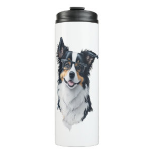 A cute dog Border Collie Thermal Tumbler