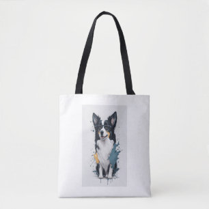A cute dog Border Collie Tote Bag