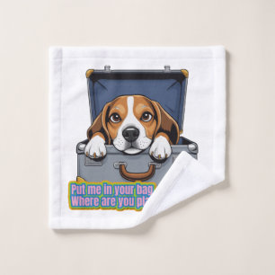 A cute dog hiding inside a bag -Love doggo- Wash Cloth