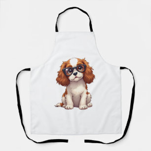 A cute dog King Charles Spaniel  Apron