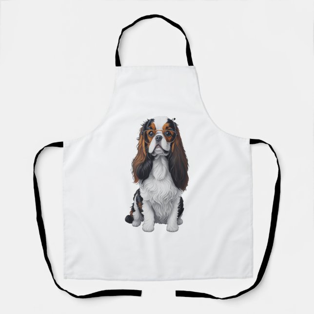 A cute dog King Charles Spaniel Apron (Front)