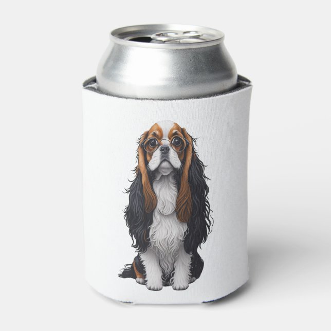 A cute dog King Charles Spaniel  Can Cooler (Can Front)
